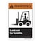 Signmission ANSI Warning, Rigid Plastic, 10" x 7", Landscape, Look Out For Forklifts OS-WS-P-710-L-19958 - alternate 1